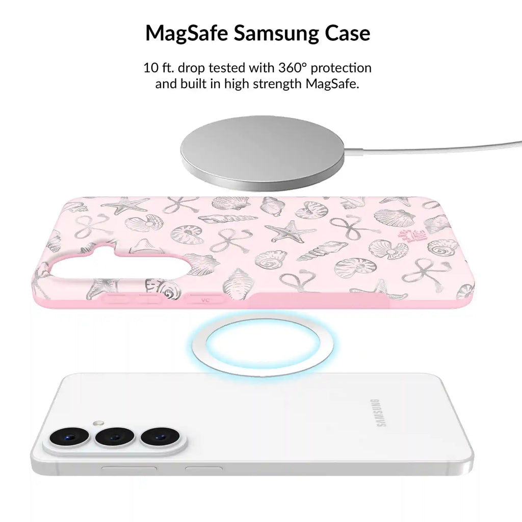 Pink Coastal Seashells Samsung Bundle Set