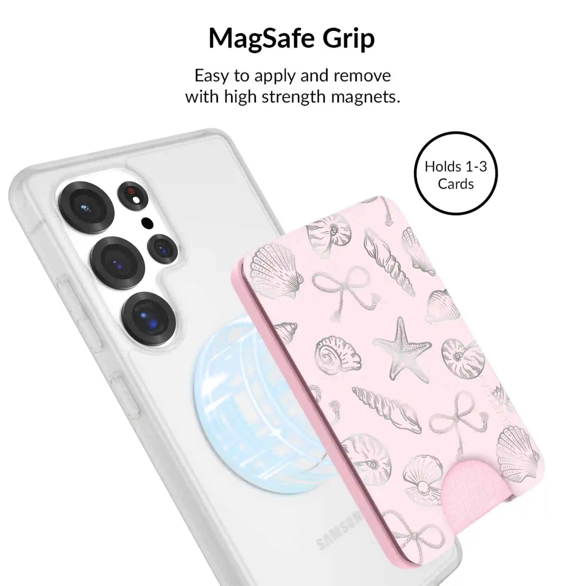 Pink Coastal Seashells Samsung Bundle Set