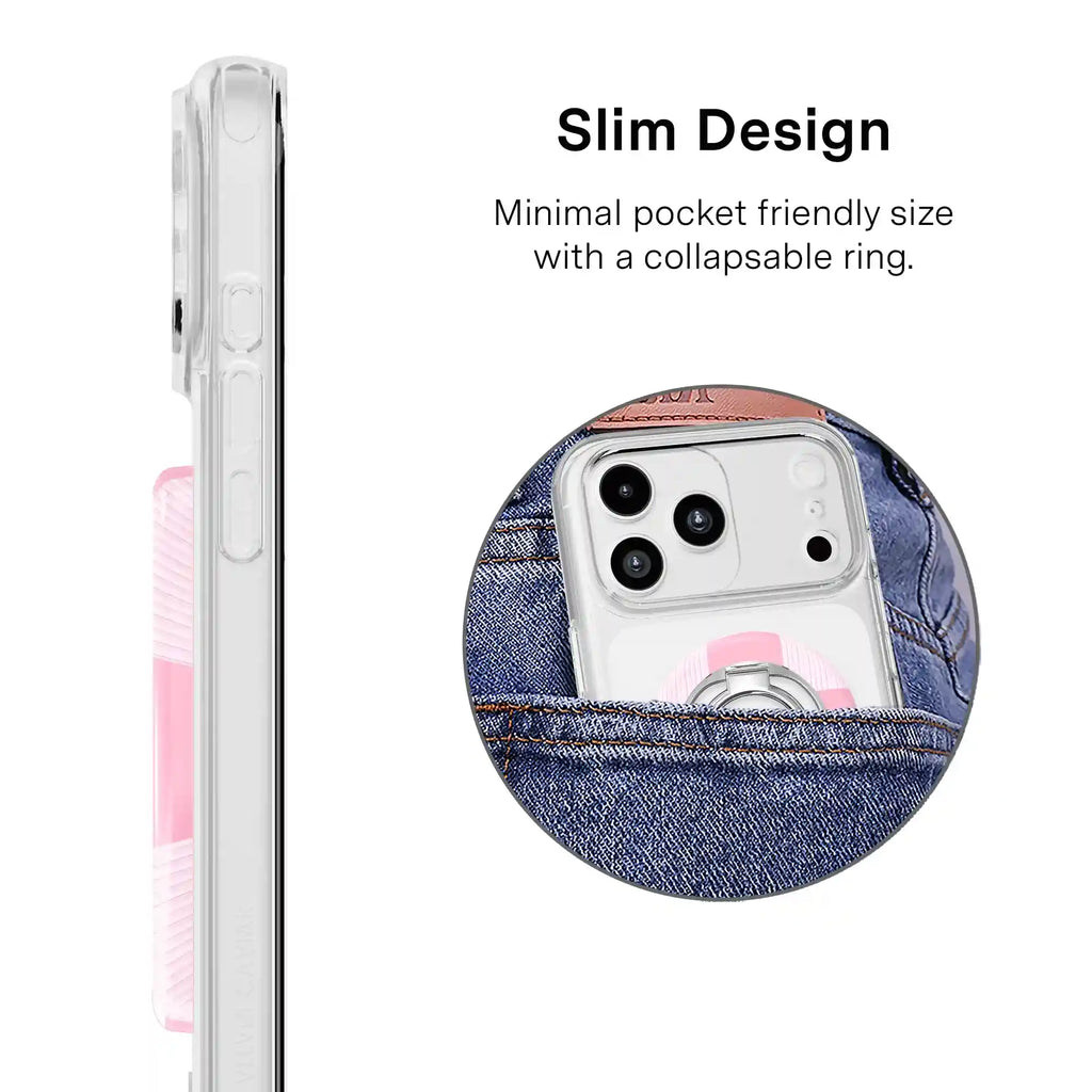 Pink Vibe Checkered MagSafe Grip Ring