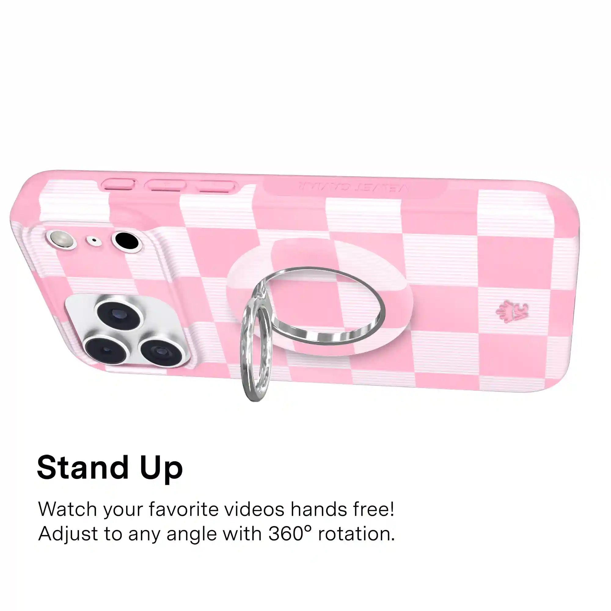 Pink Vibe Checkered MagSafe Grip Ring