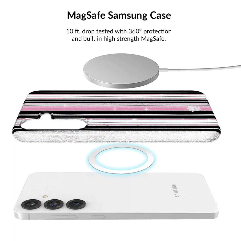 Pretty Punk Stripes Glitter Samsung Bundle Set