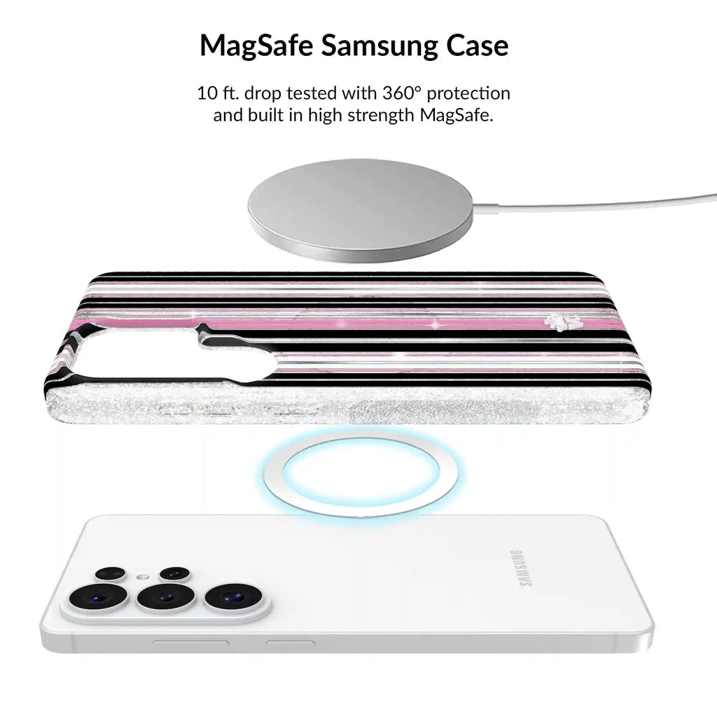 Pretty Punk Stripes Glitter Samsung Bundle Set