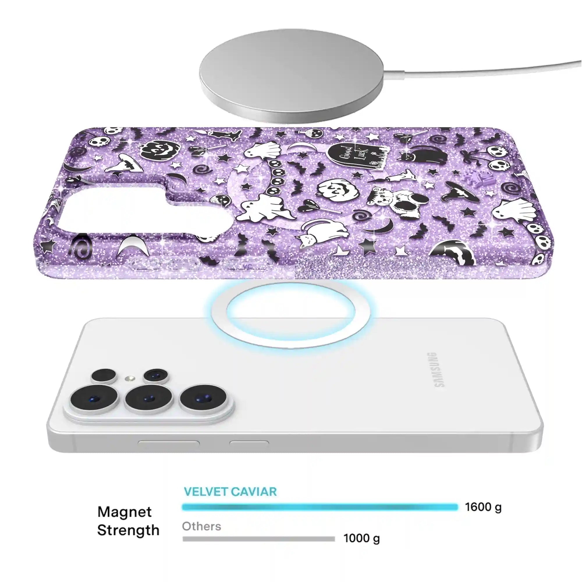 Witchy Lilac Glitter Samsung Case