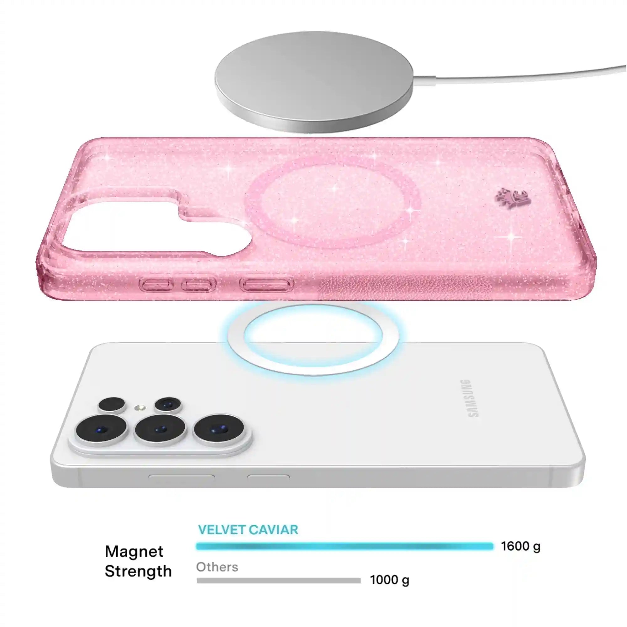 Pink Stardust Glitter Samsung Case