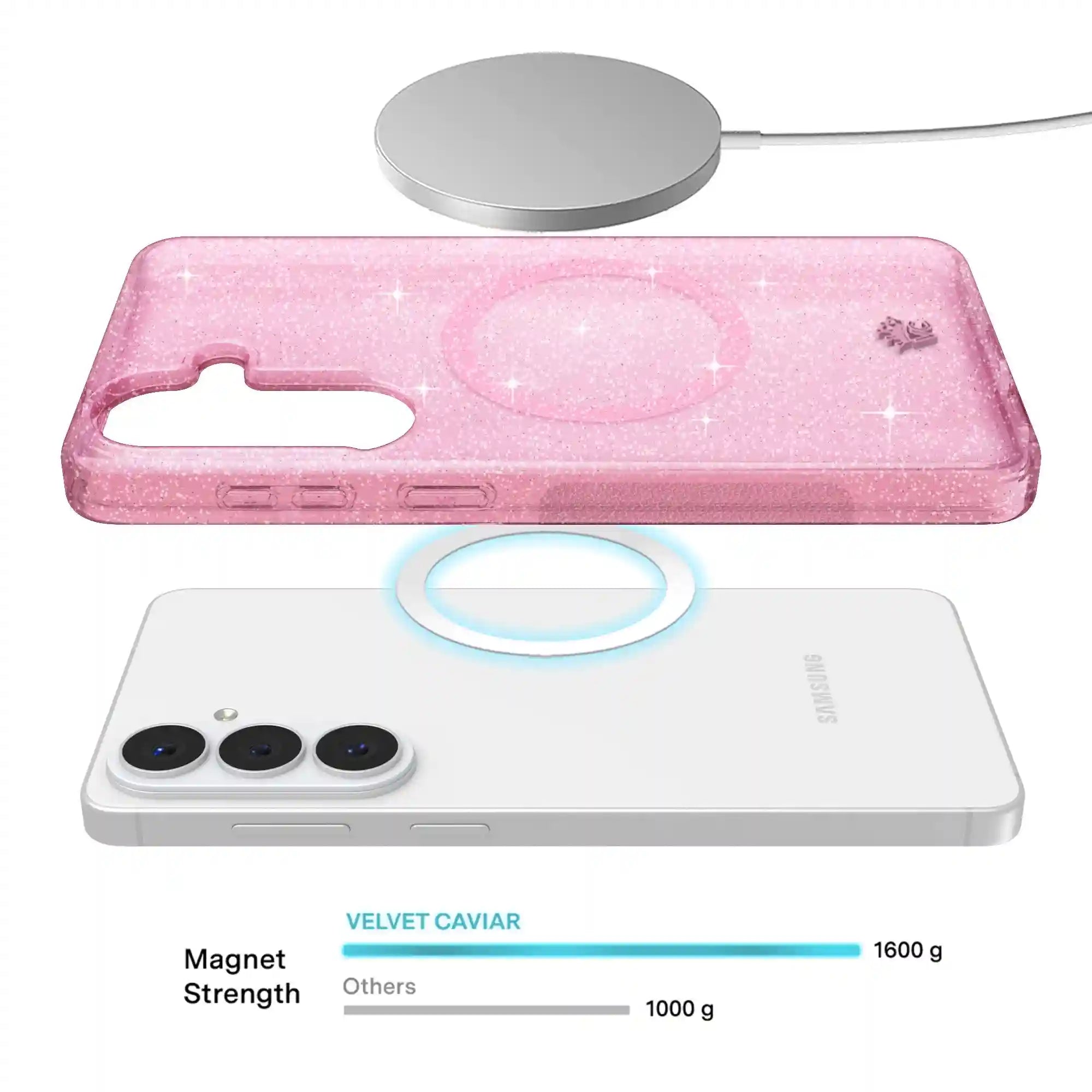 Pink Stardust Glitter Samsung Case