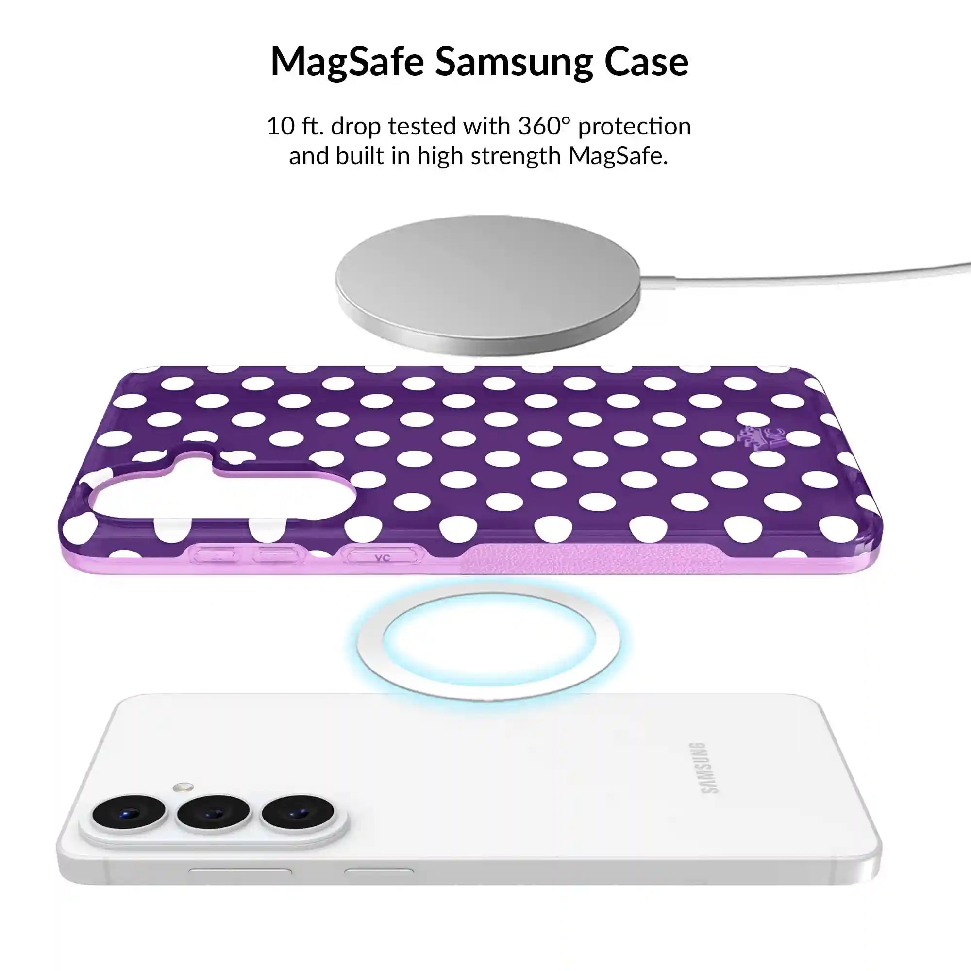 Violet Glow Polka Dot Samsung Bundle Set