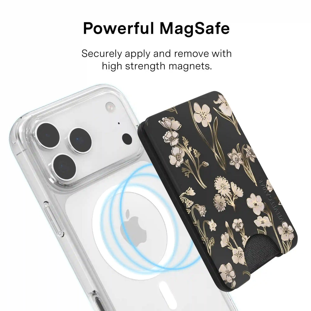 Nightbloom Gold Chrome Floral MagSafe Wallet