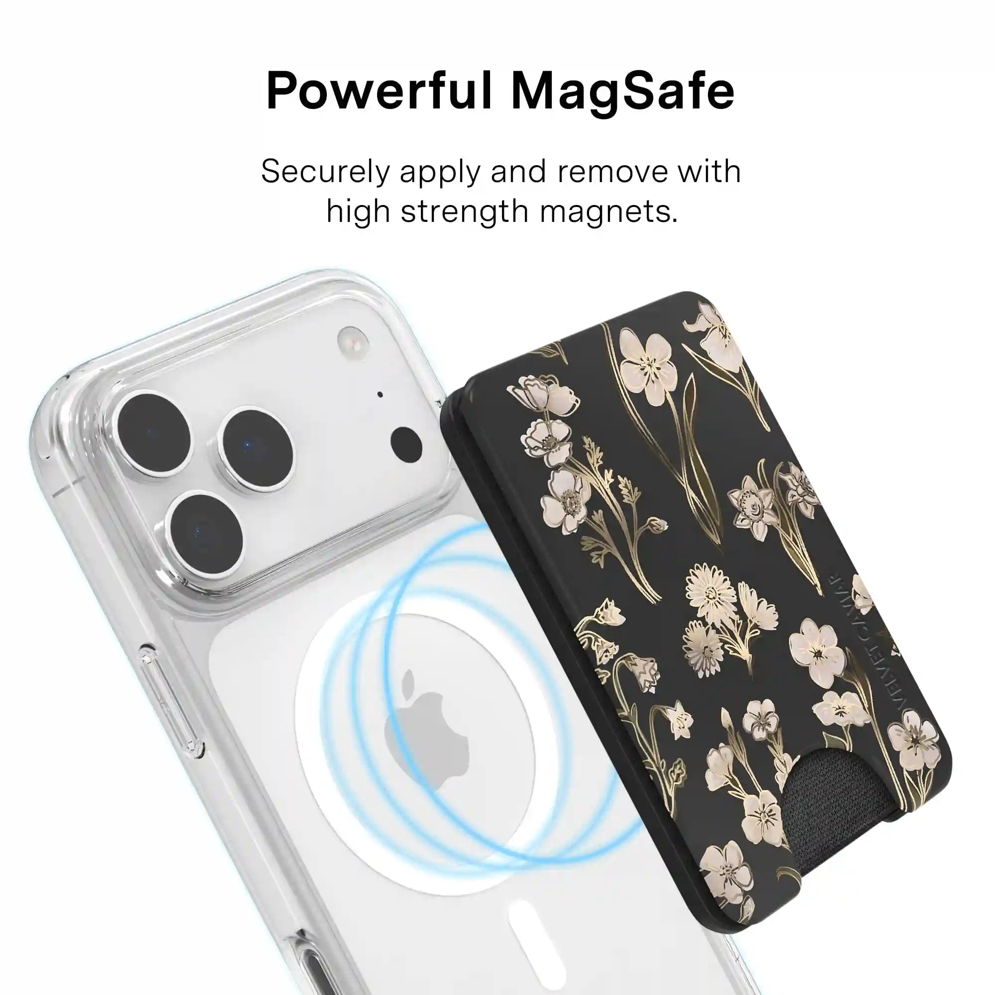 Nightbloom Gold Chrome Floral MagSafe Wallet