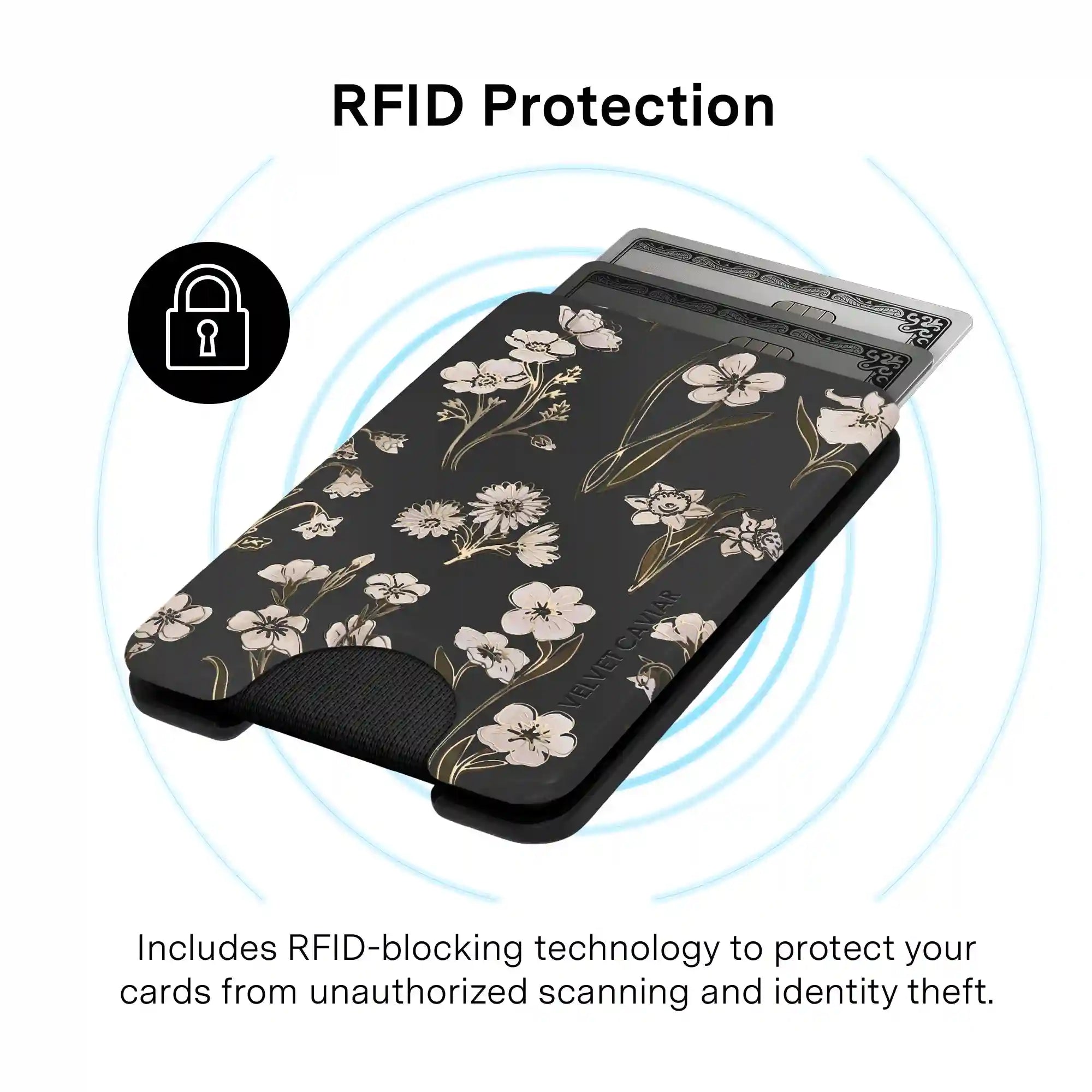 Nightbloom Gold Chrome Floral MagSafe Wallet