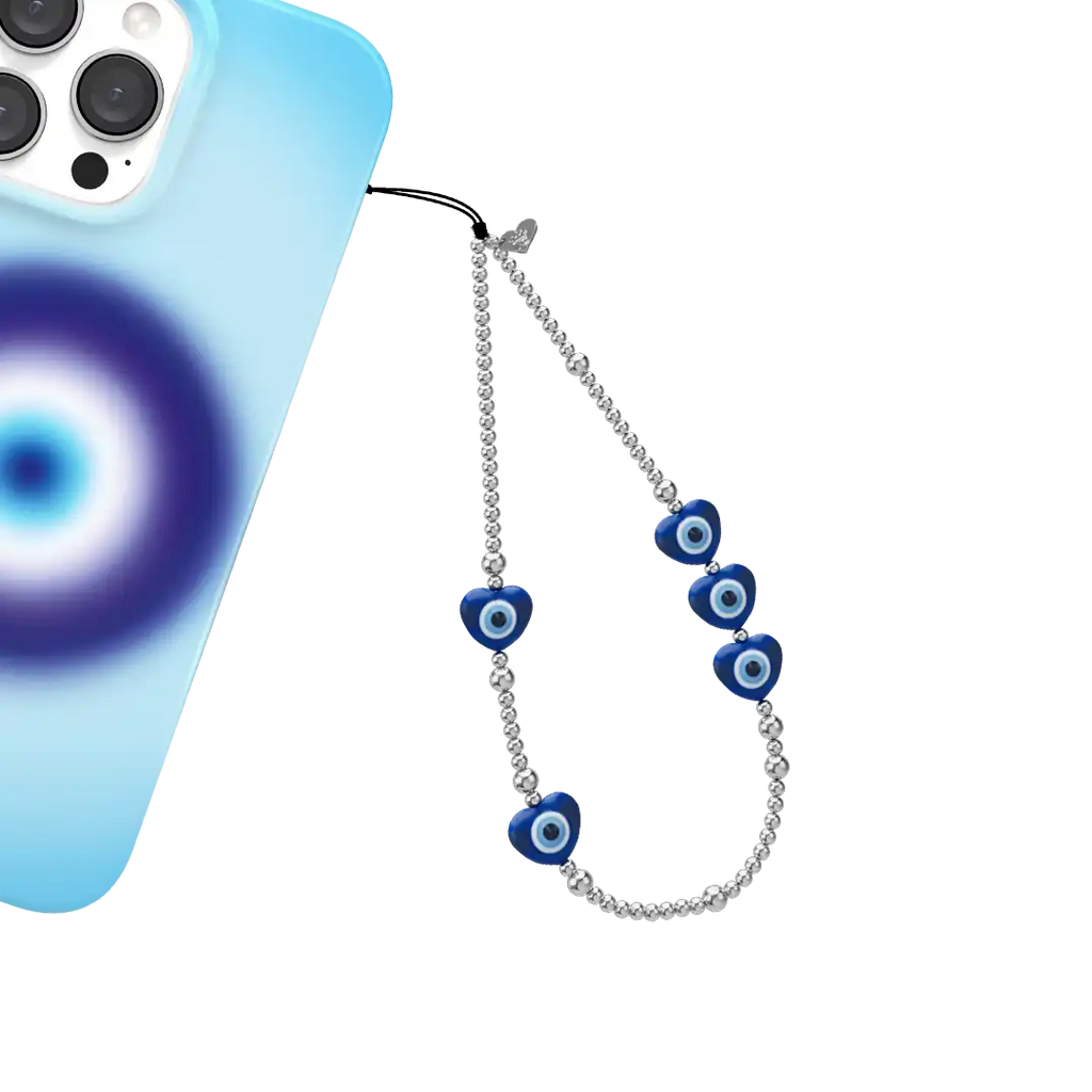 Evil Eye Heart Phone Charm