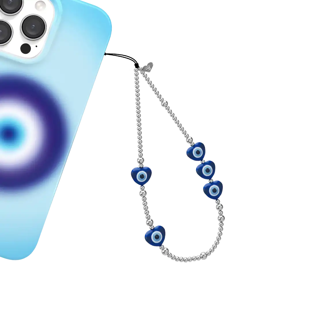 Evil Eye Heart Phone Charm