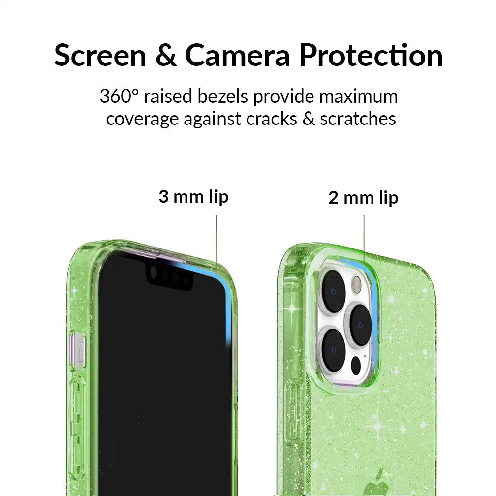 Lime Stardust Glitter iPhone Case