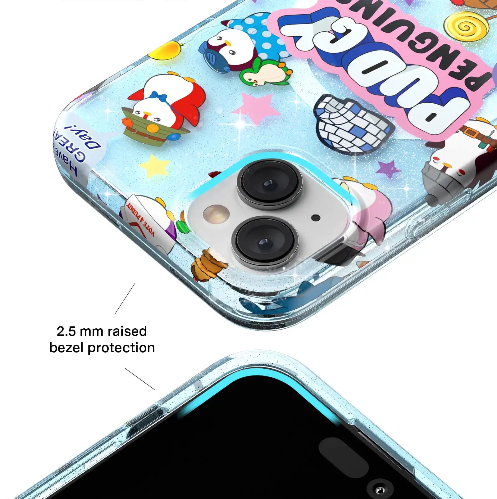 Pudgy Penguins Iceberg Glitter iPhone Case