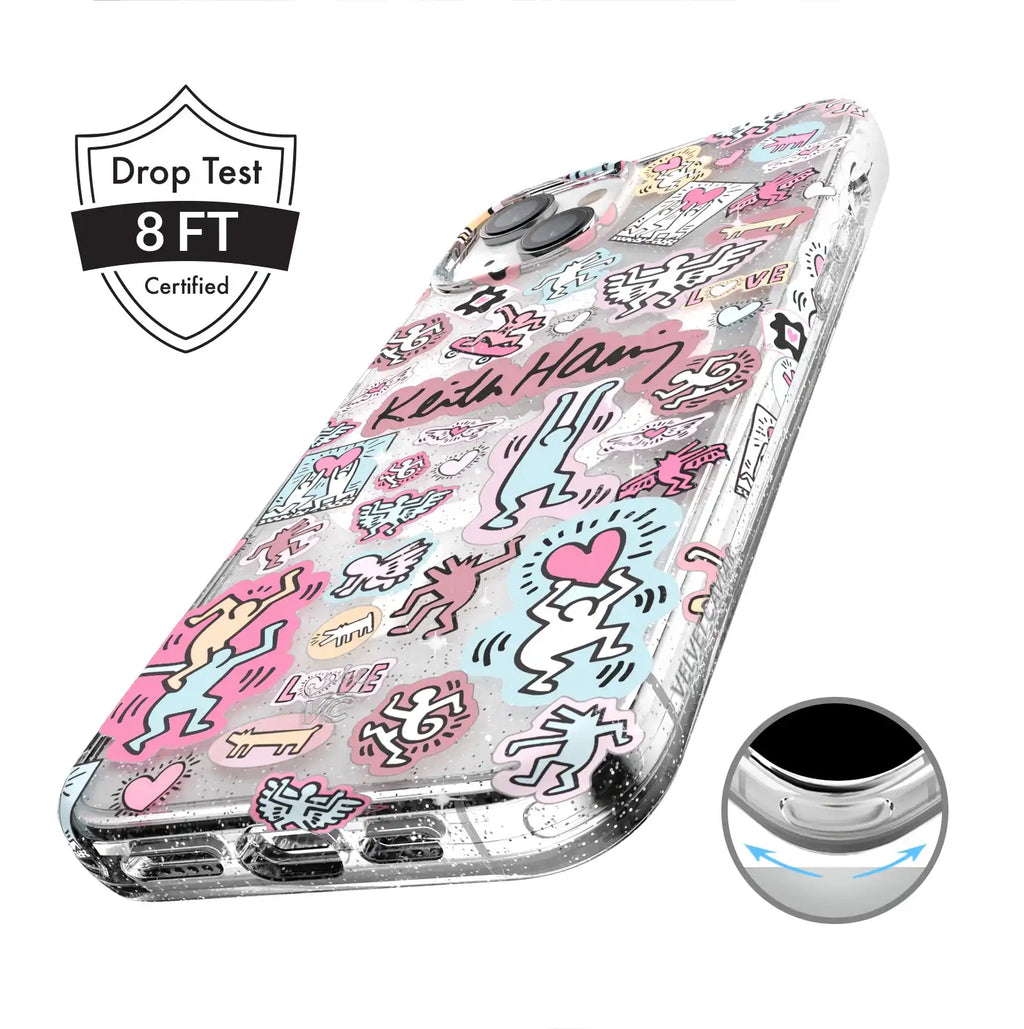 Keith Haring Pastel Glitter iPhone Case