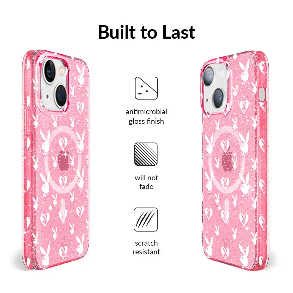Playboy Pink Bunny Glitter iPhone Case