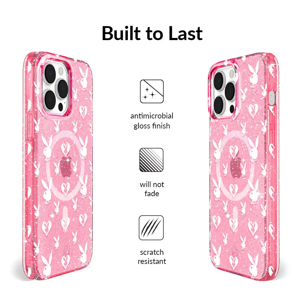 Playboy Pink Bunny Glitter iPhone Case