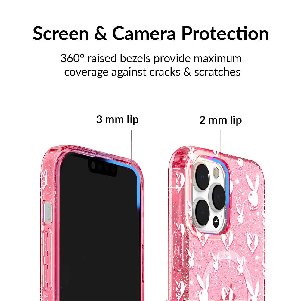 Playboy Pink Bunny Glitter iPhone Case