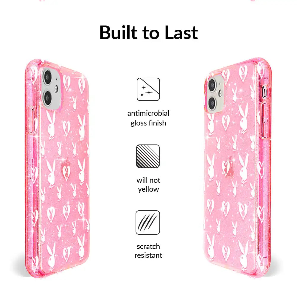 Playboy Pink Bunny Glitter iPhone Case