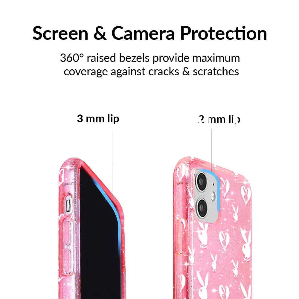 Playboy Pink Bunny Glitter iPhone Case