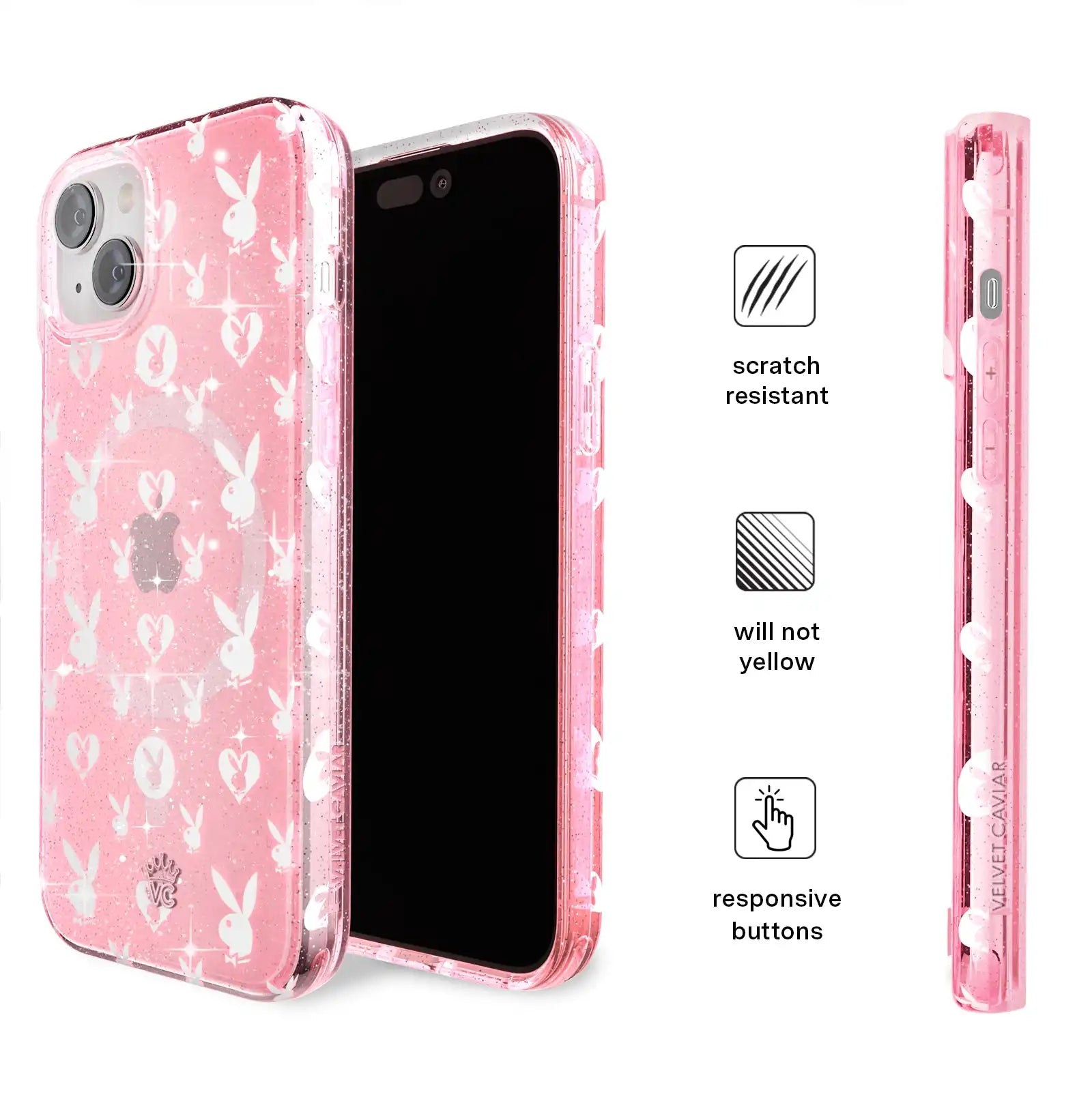 Playboy Pink Bunny Glitter iPhone Case