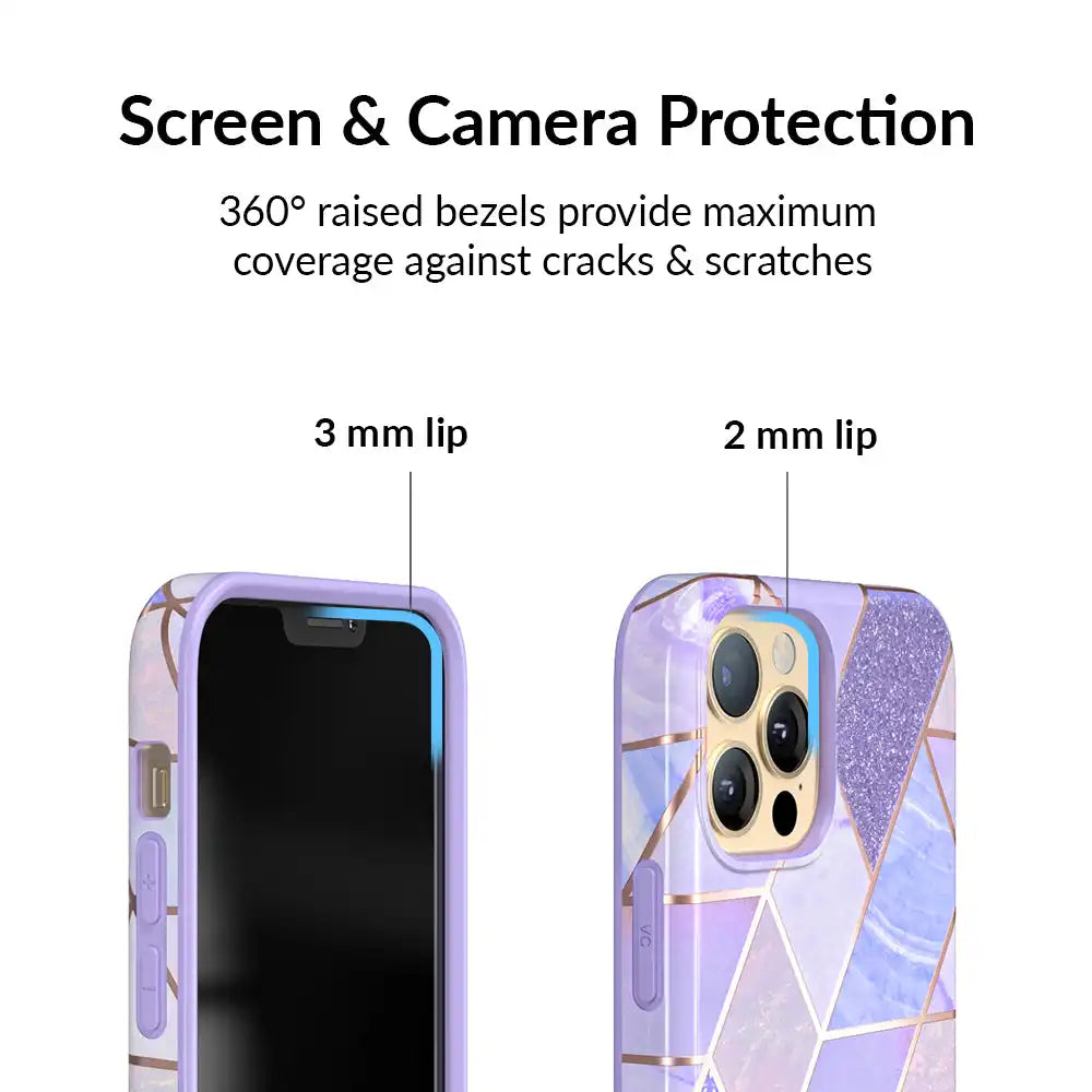 Purple Geometric Marble iPhone Case