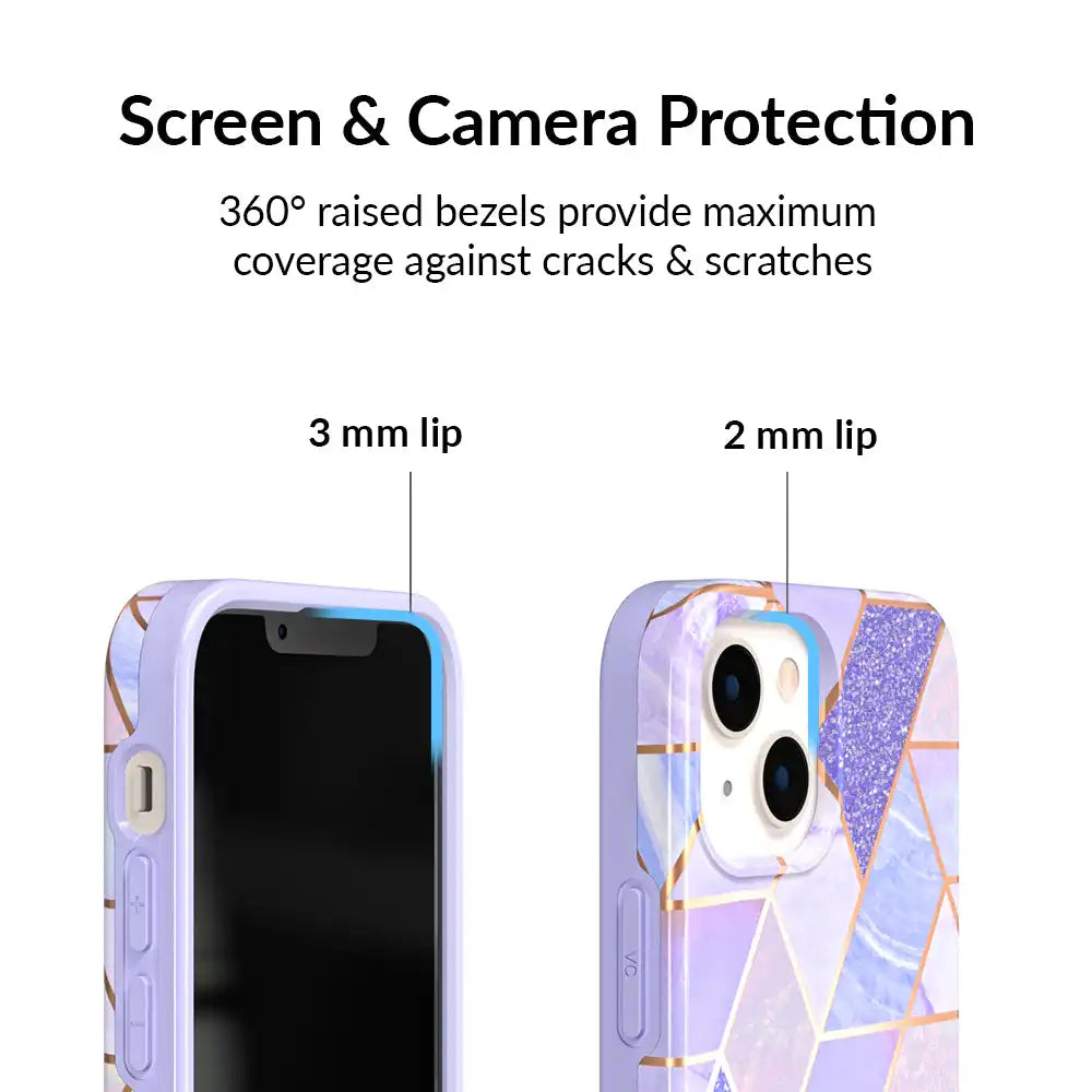 Purple Geometric Marble iPhone Case