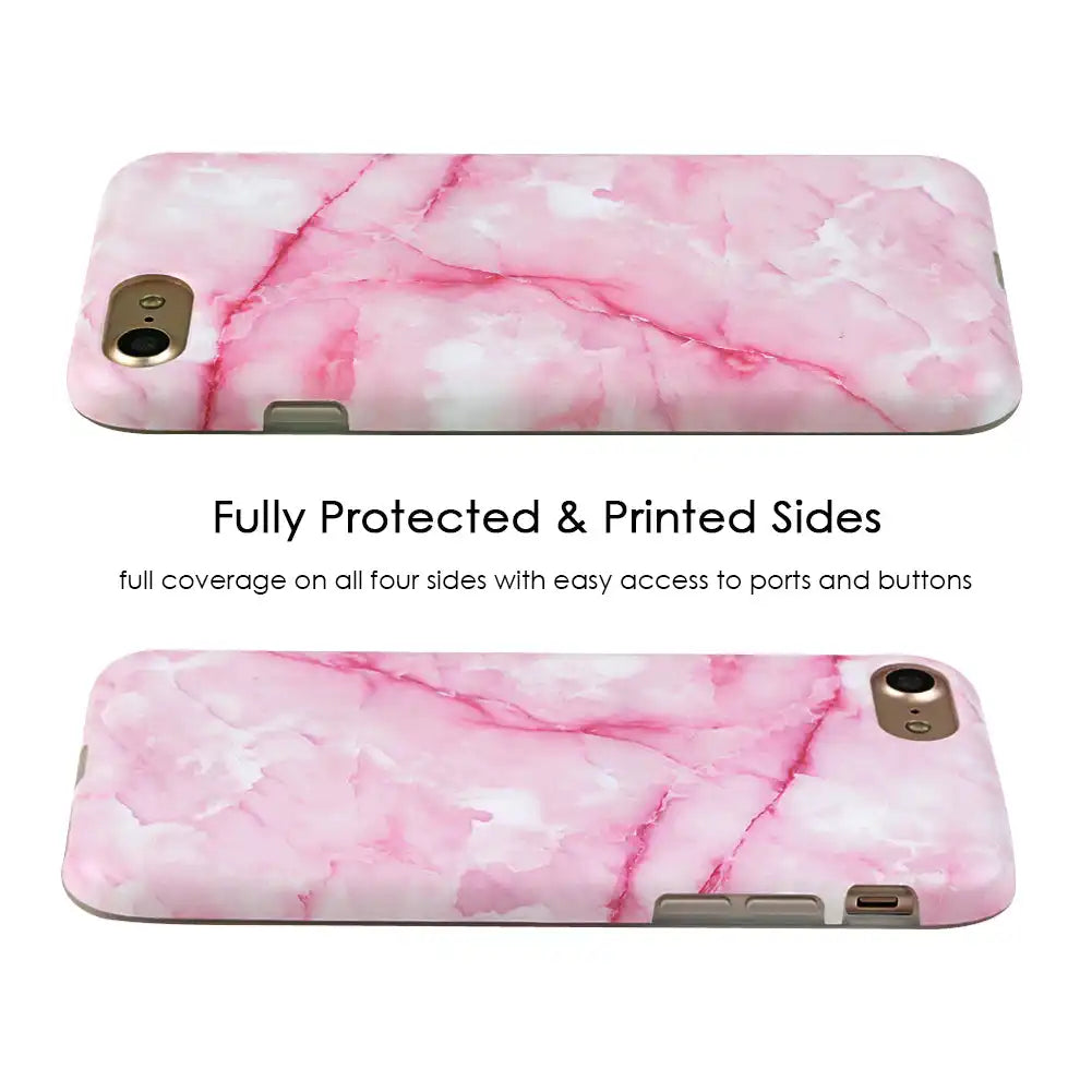 Pink Streak Marble iPhone Case
