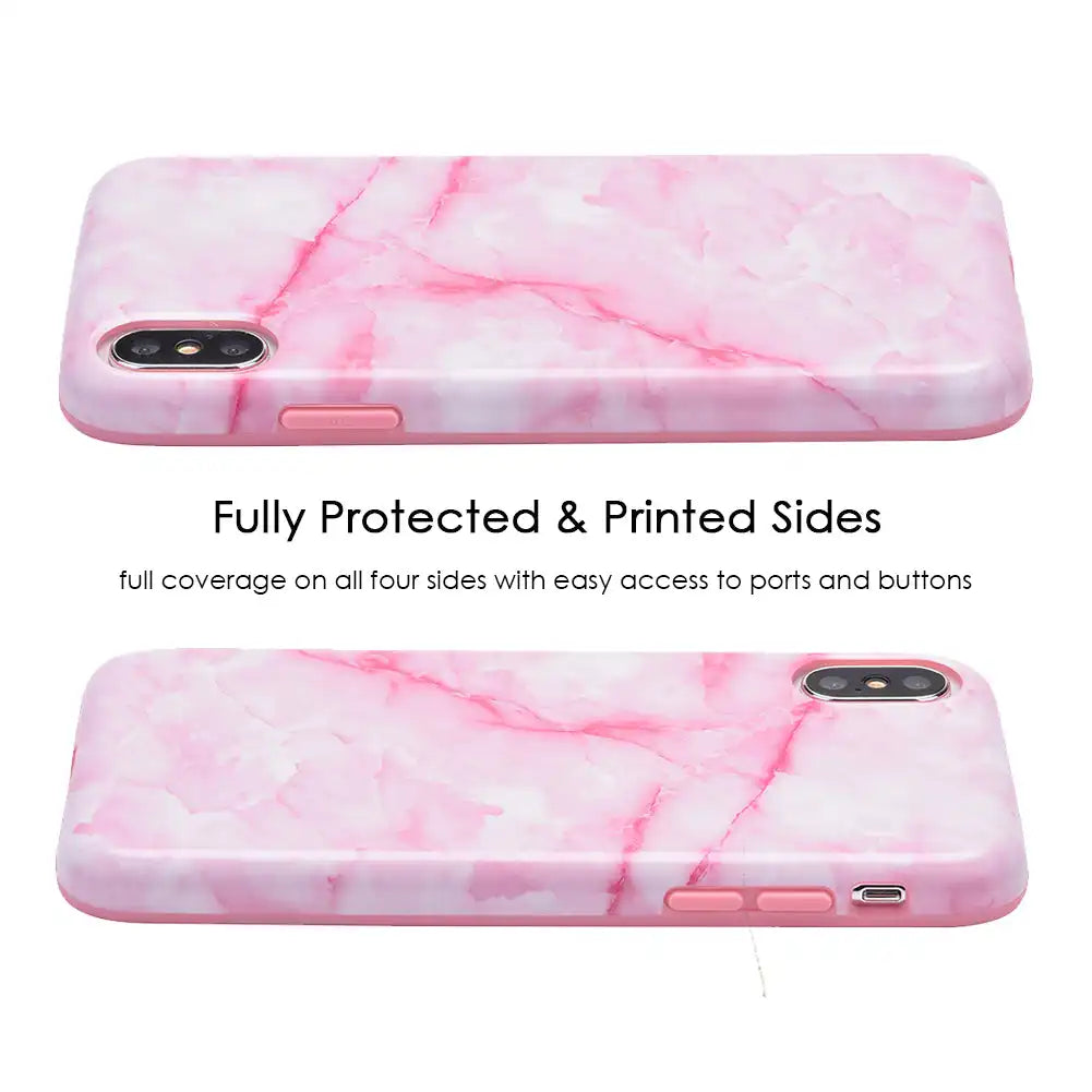Pink Streak Marble iPhone Case