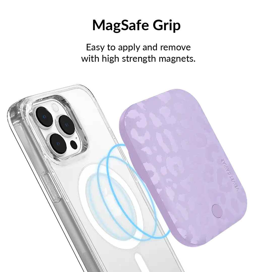 Lilac Leopard Portable MagSafe Charger Power Pack
