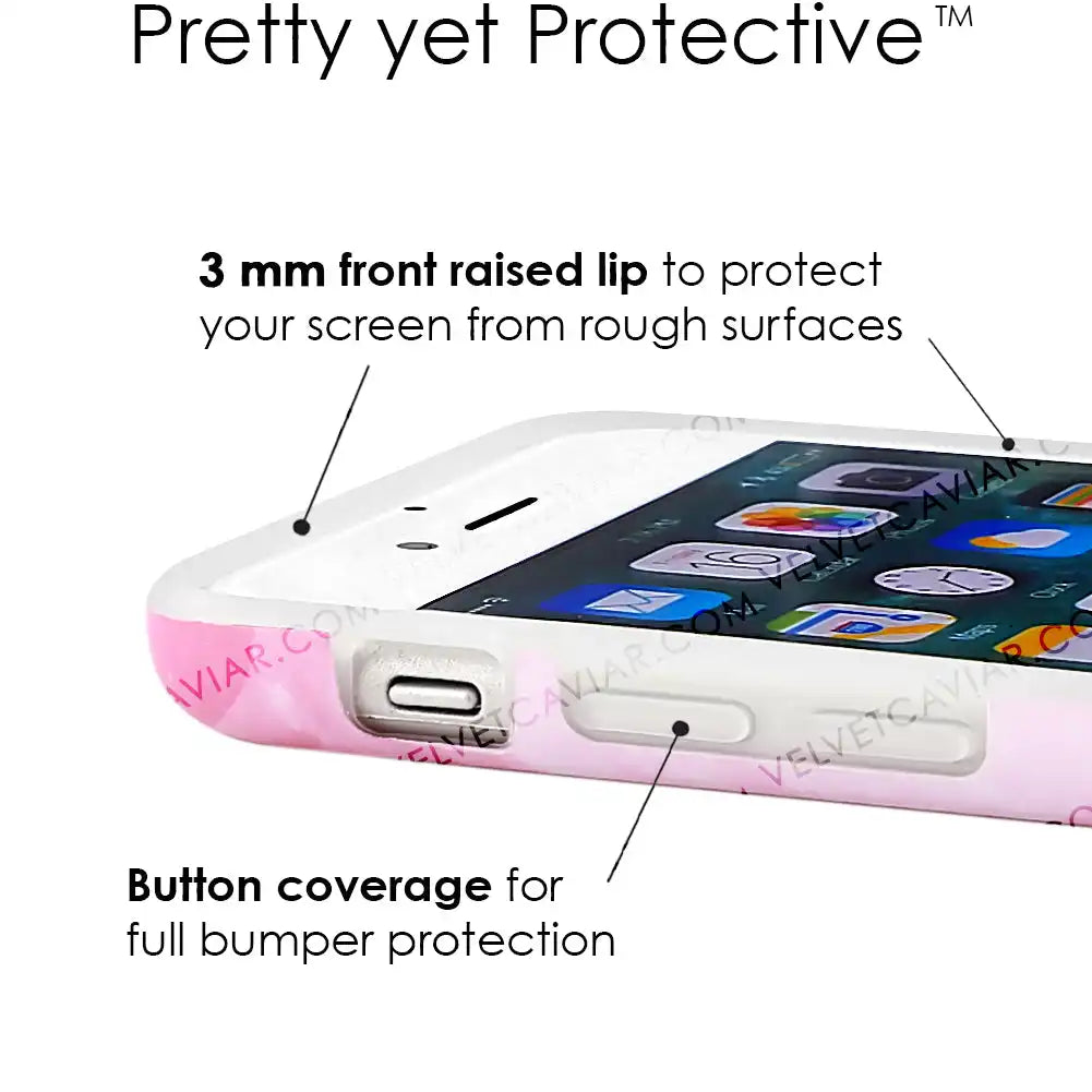 Pink Streak Marble iPhone Case