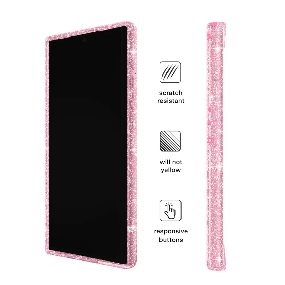 Pink Hanukkah Glitter Samsung Case
