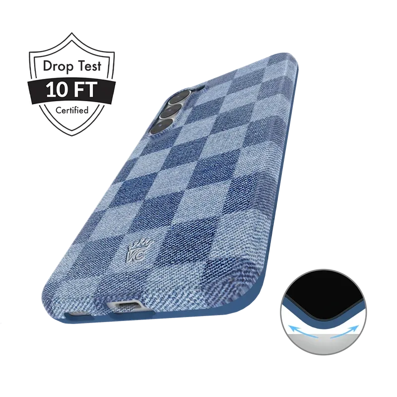 Denim Vibe Checkered Samsung Case