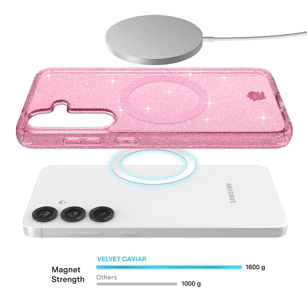 Pink Stardust Glitter Samsung Case