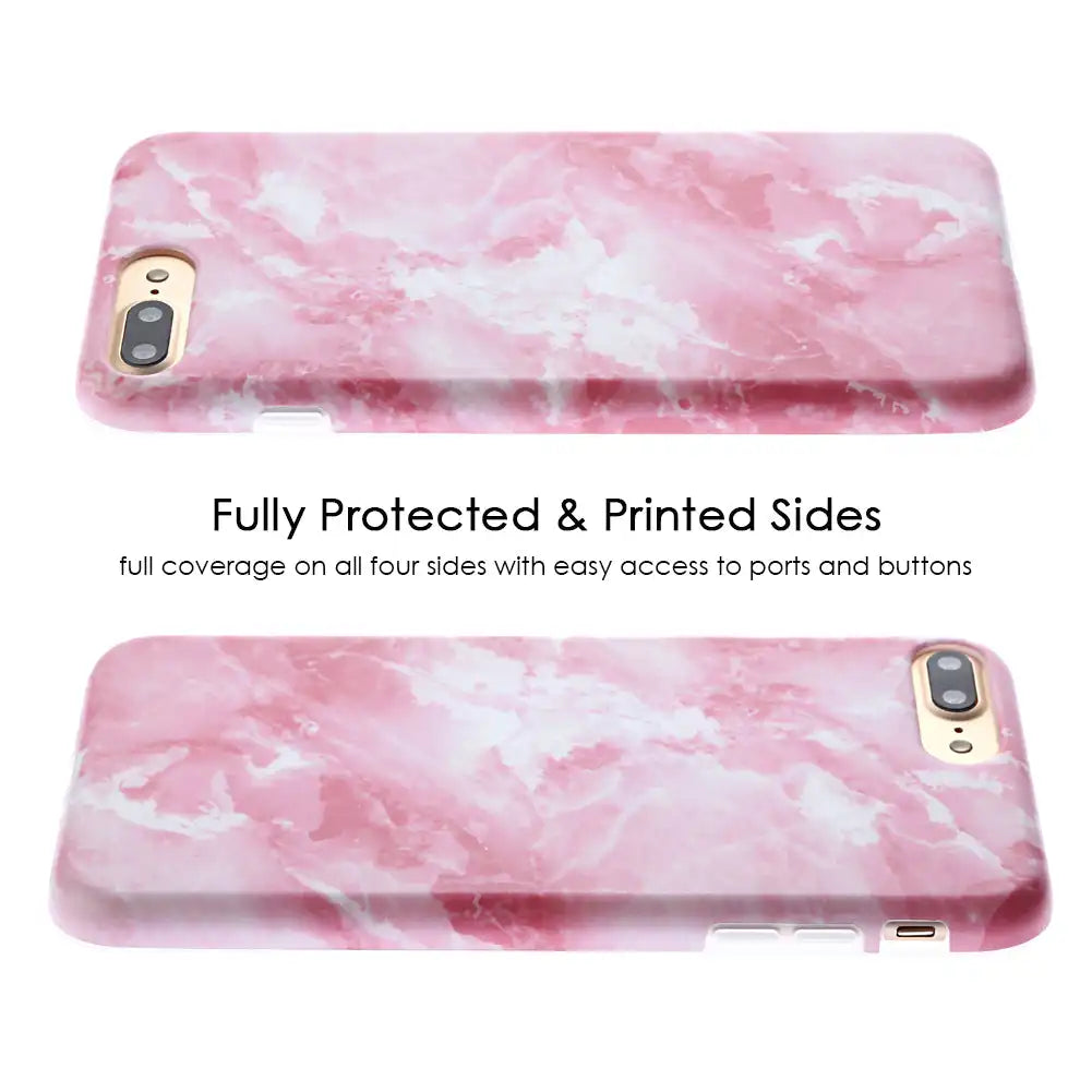 Pink Streak Marble iPhone Case