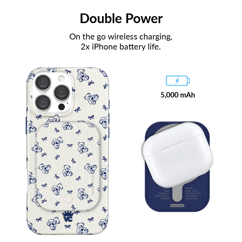 Preppy Teddy Portable MagSafe Charger Power Pack