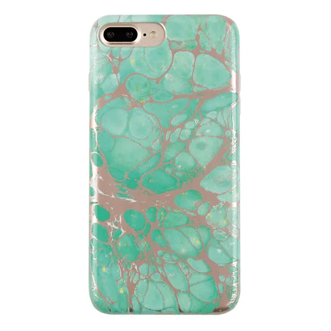 Turquoise Rose Gold Chrome iPhone Case