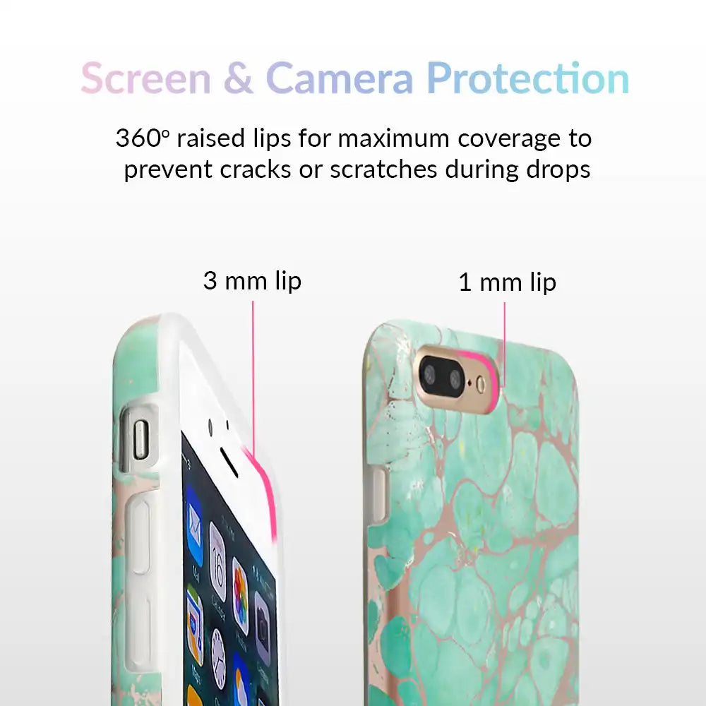 Turquoise Rose Gold Chrome iPhone Case