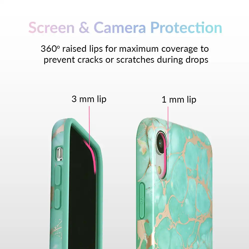 Turquoise Rose Gold Chrome iPhone Case