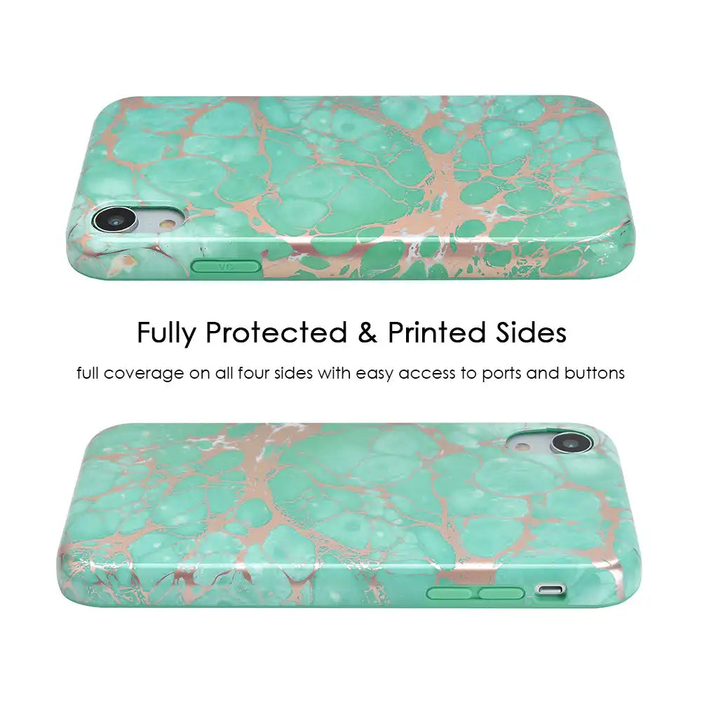 Turquoise Rose Gold Chrome iPhone Case