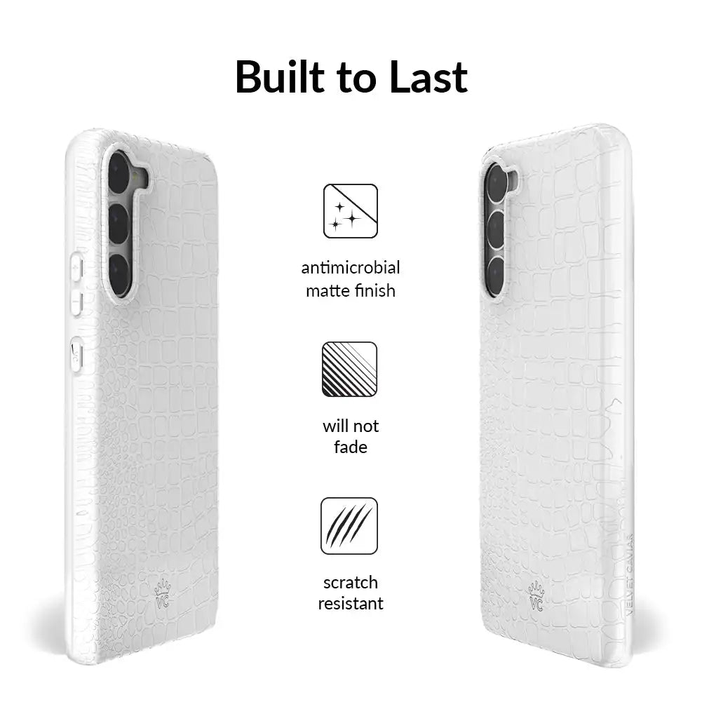 White Croc Samsung Case
