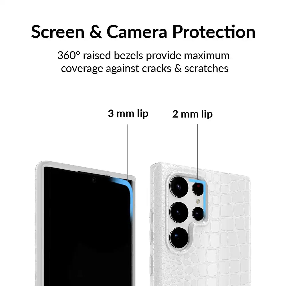 White Croc Samsung Case