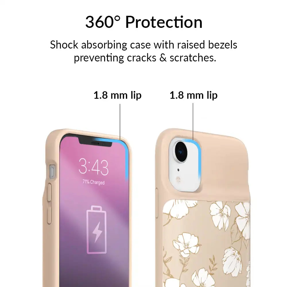 White Floral iPhone Charging Case